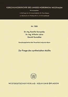 E-Book (pdf) Zur Frage des synthetischen Mullits von Kamillo Konopicky