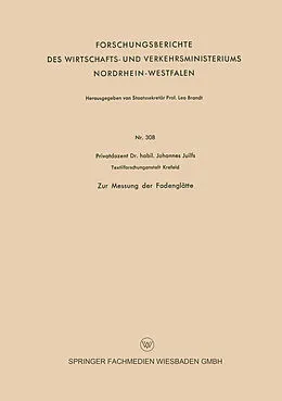 E-Book (pdf) Zur Messung der Fadenglätte von Johannes Juilfs