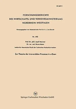 E-Book (pdf) Zur Theorie der irreversiblen Prozesse in -Eisen von Josef Meixner
