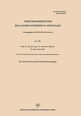 E-Book (pdf) Zur Untersuchung der Hochofenvorgänge von Hermann Schenck