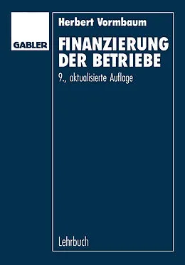 E-Book (pdf) Finanzierung der Betriebe von Herbert Vormbaum