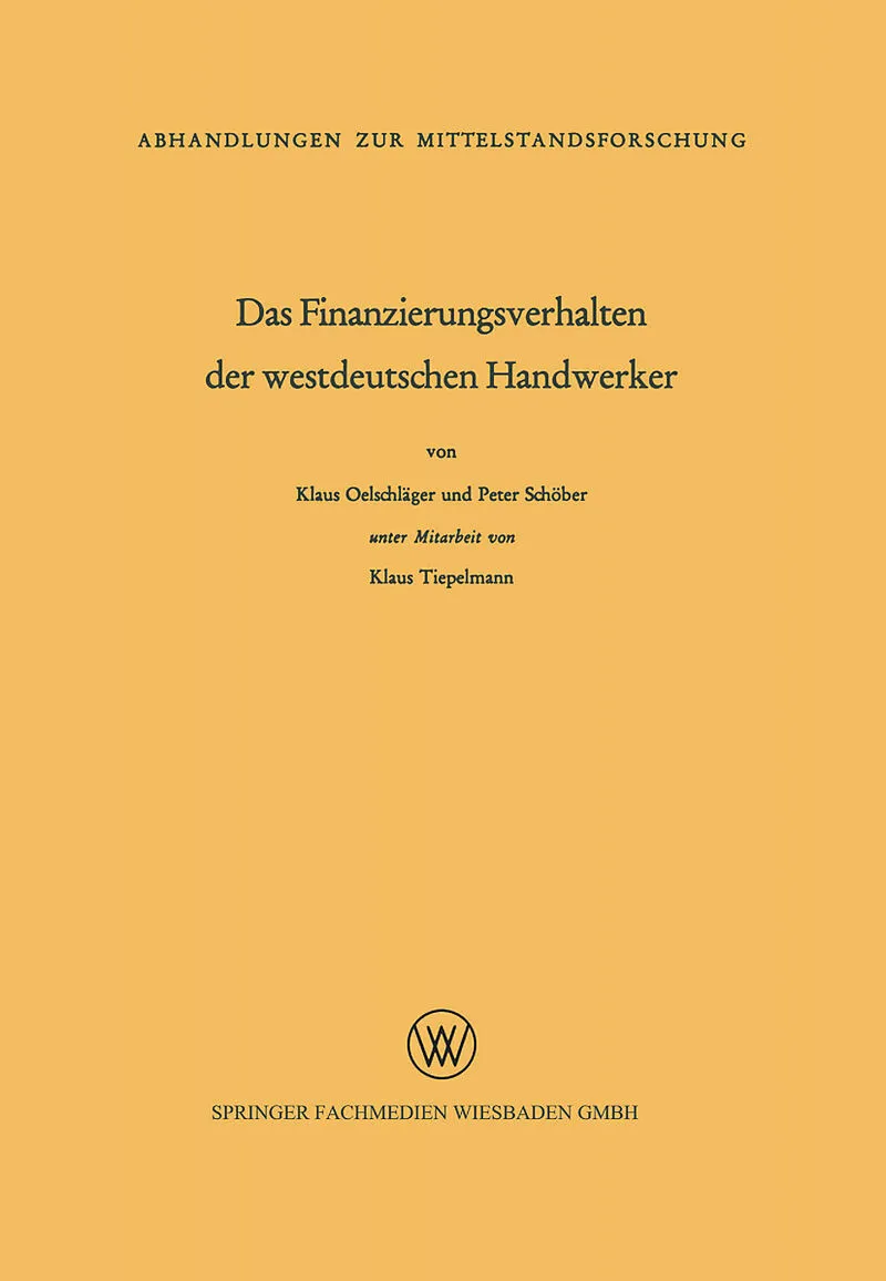 Das Finanzierungsverhalten der westdeutschen Handwerker