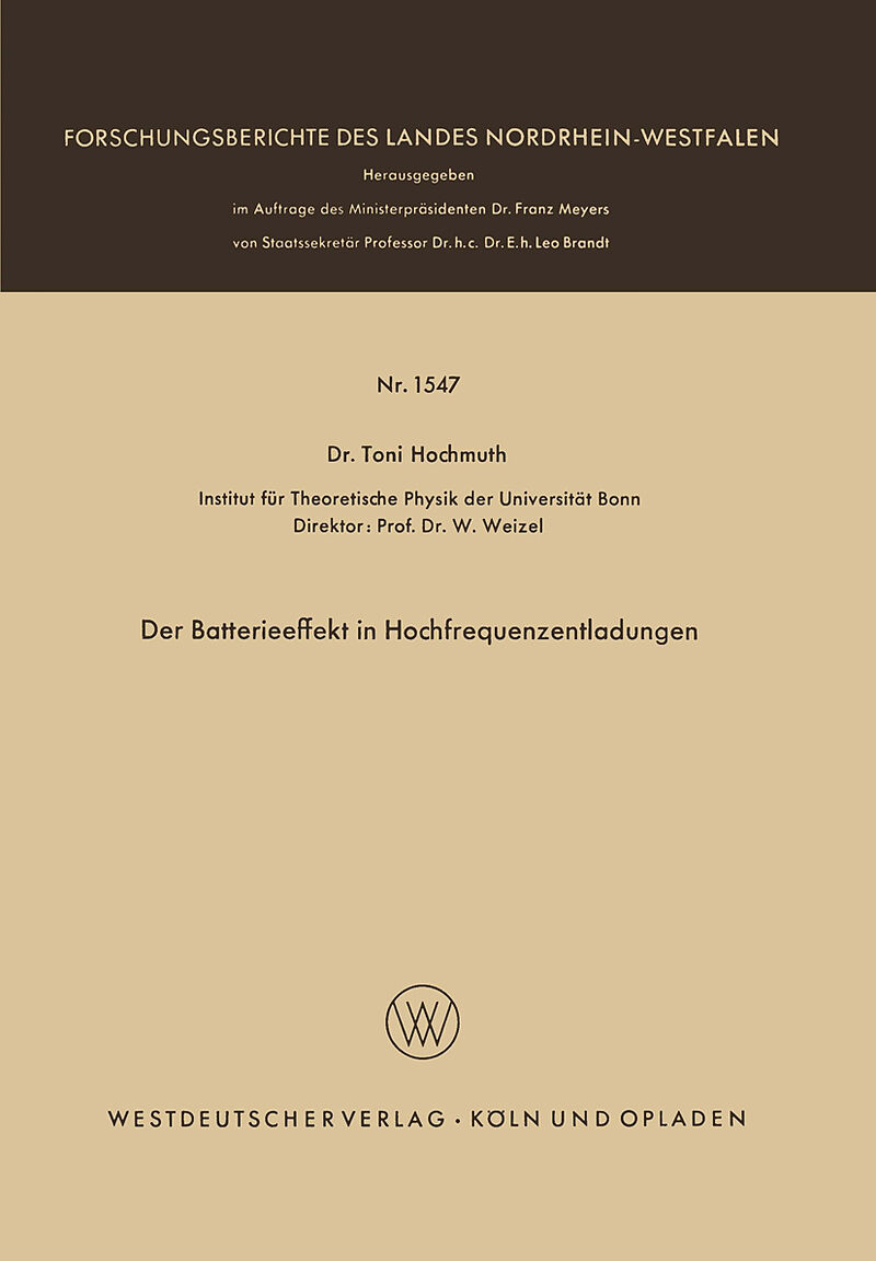 Der Batterieeffekt in Hochfrequenzentladungen