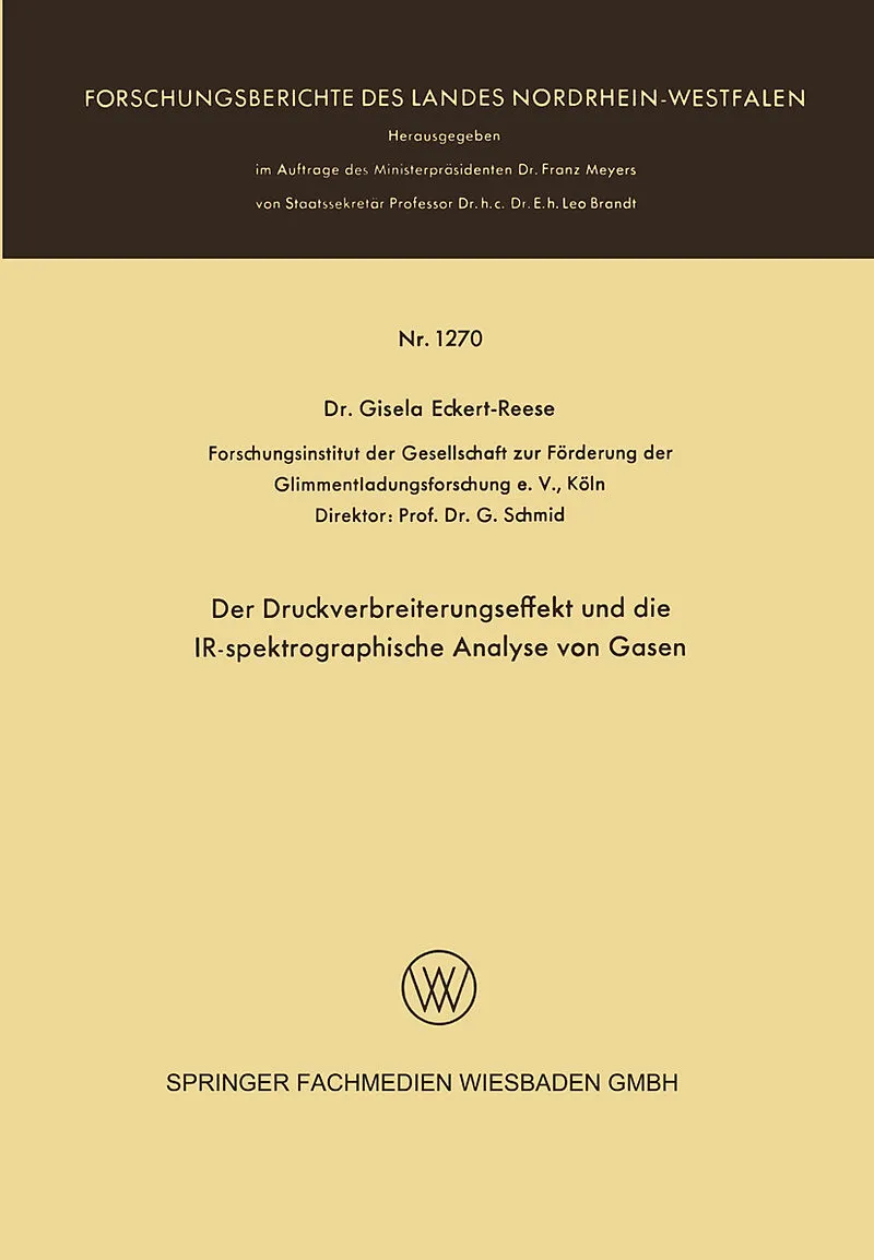Der Druckverbreiterungseffekt und die IR-spektrographische Analyse von Gasen