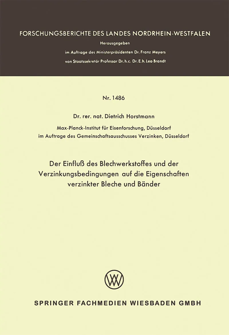 Der Einfluß des Blechwerkstoffes und der Verzinkungsbedingungen auf die Eigenschaften verzinkter Bleche und Bänder