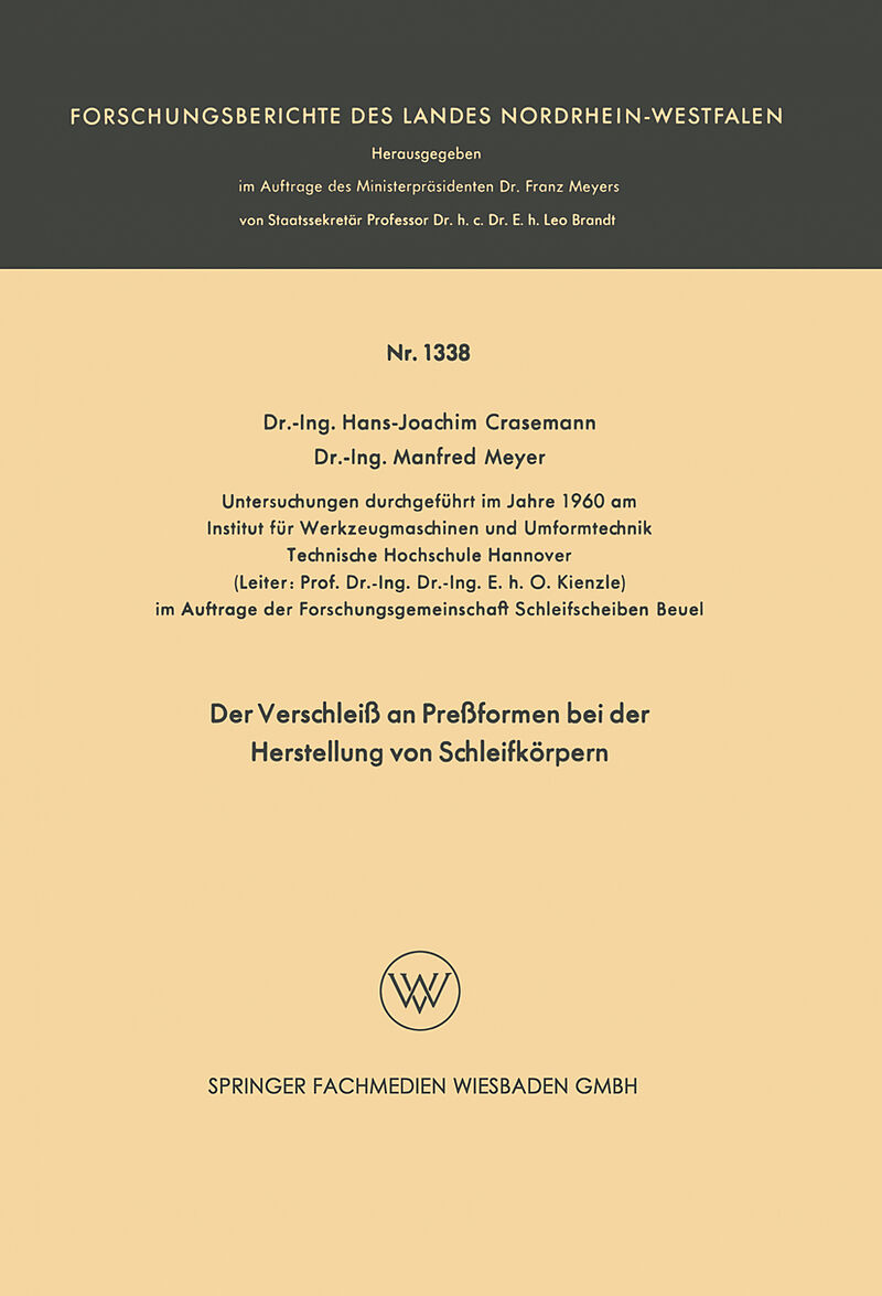Der Verschleiß an Preßformen bei der Herstellung von Schleifkörpern