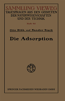 Kartonierter Einband Die Adsorption von Otto Blüh