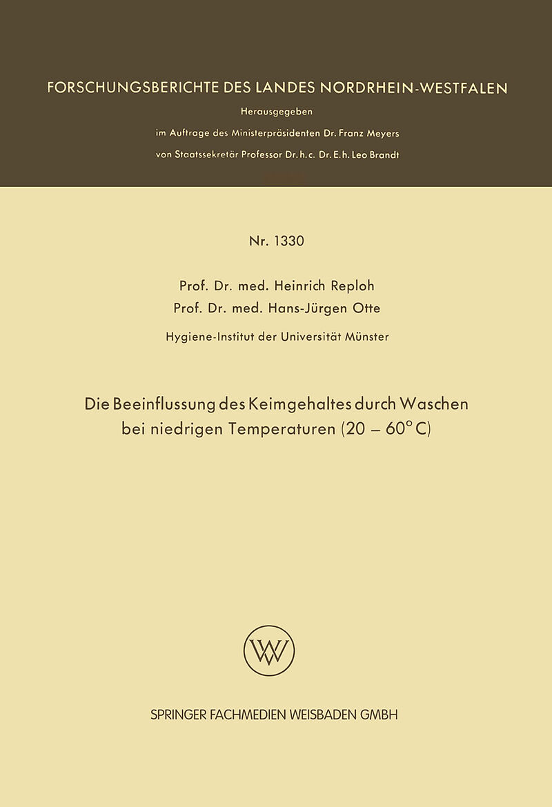 Die Beeinflussung des Keimgehaltes durch Waschen bei niedrigen Temperaturen (2060°C)