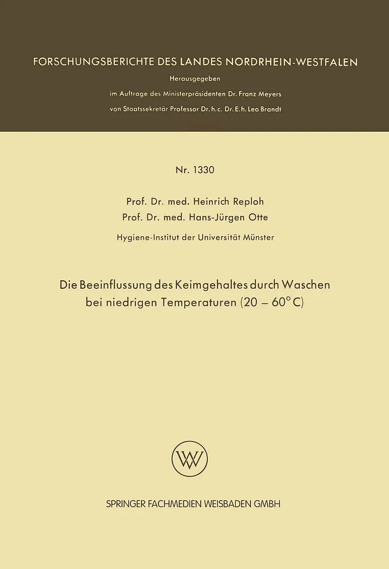 Die Beeinflussung des Keimgehaltes durch Waschen bei niedrigen Temperaturen (2060°C)