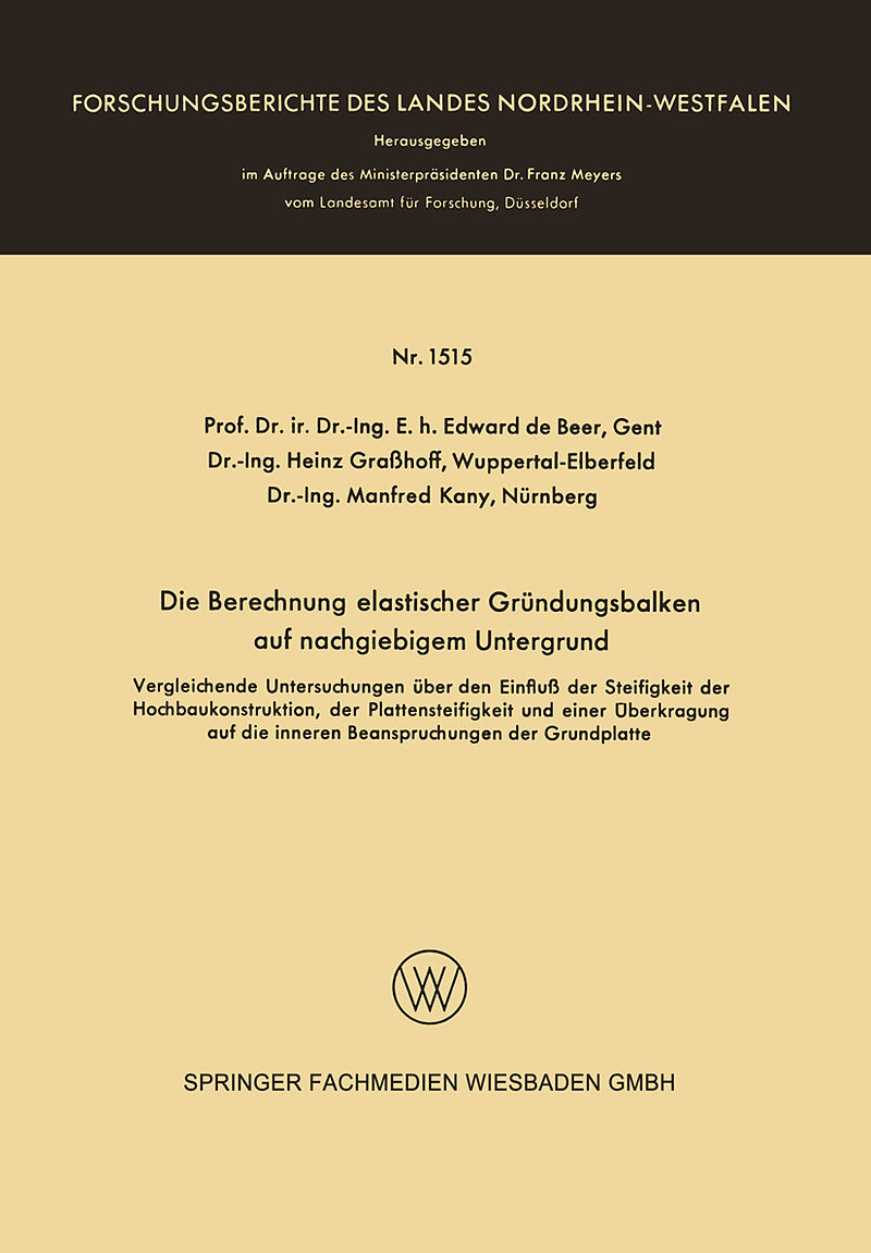 Die Berechnung elastischer Gründungsbalken auf nachgiebigem Untergrund