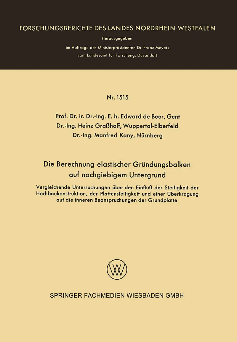 Die Berechnung elastischer Gründungsbalken auf nachgiebigem Untergrund