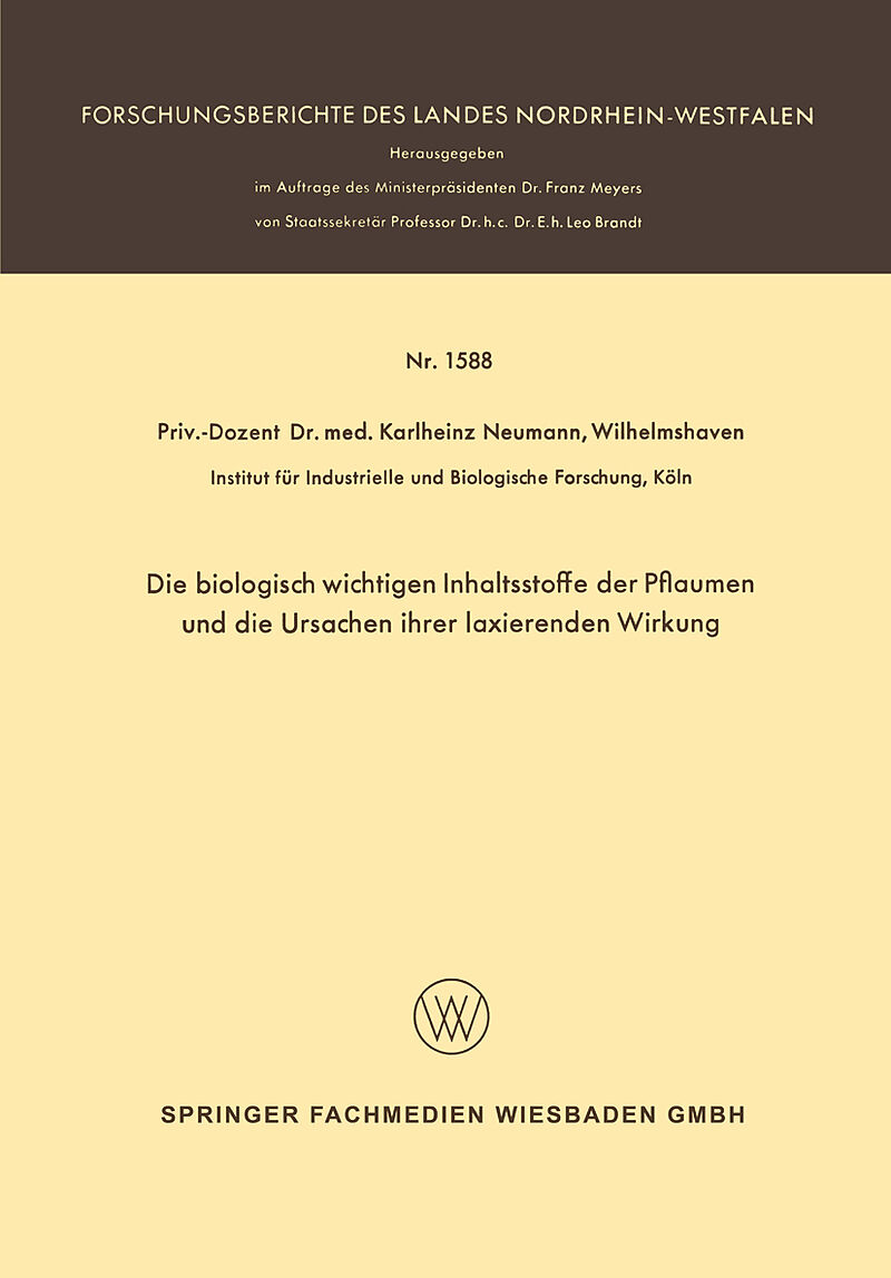 Die biologisch wichtigen Inhaltsstoffe der Pflaumen und die Ursachen ihrer laxierenden Wirkung