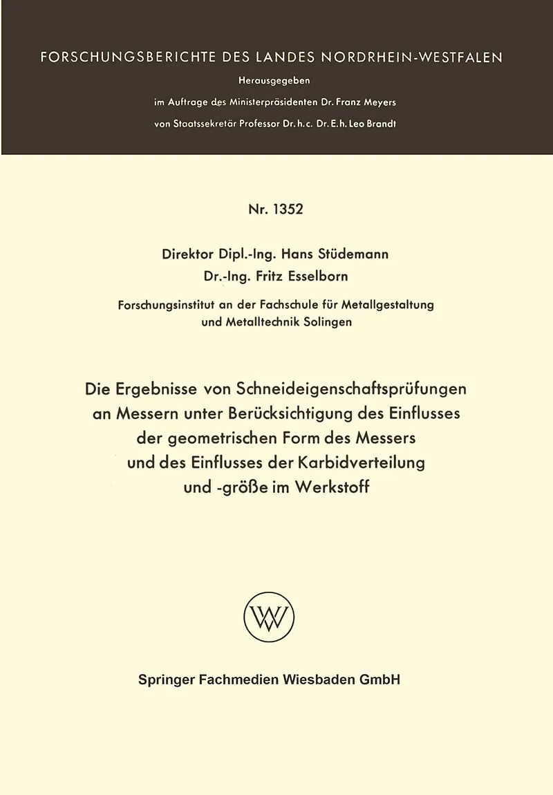 Die Ergebnisse von Schneideigenschaftsprüfungen an Messern unter Berücksichtigung des Einflusses der geometrischen Form des Messers und des Einflusses der Karbidverteilung und -größe im Werkstoff