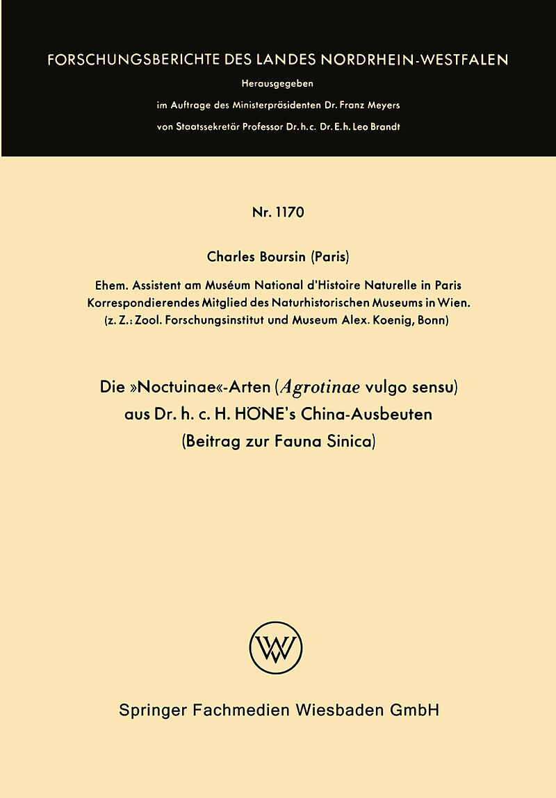 Die »Noctuinae«-Arten (Agrotinae vulgo sensu) aus Dr. h.c. HÖNEs China-Ausbeuten