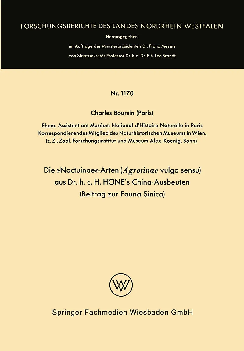 Die »Noctuinae«-Arten (Agrotinae vulgo sensu) aus Dr. h.c. HÖNEs China-Ausbeuten