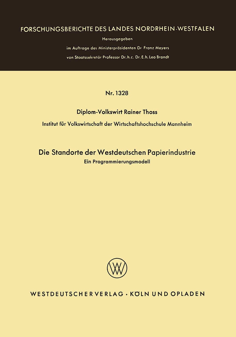 Die Standorte der westdeutschen Papierindustrie