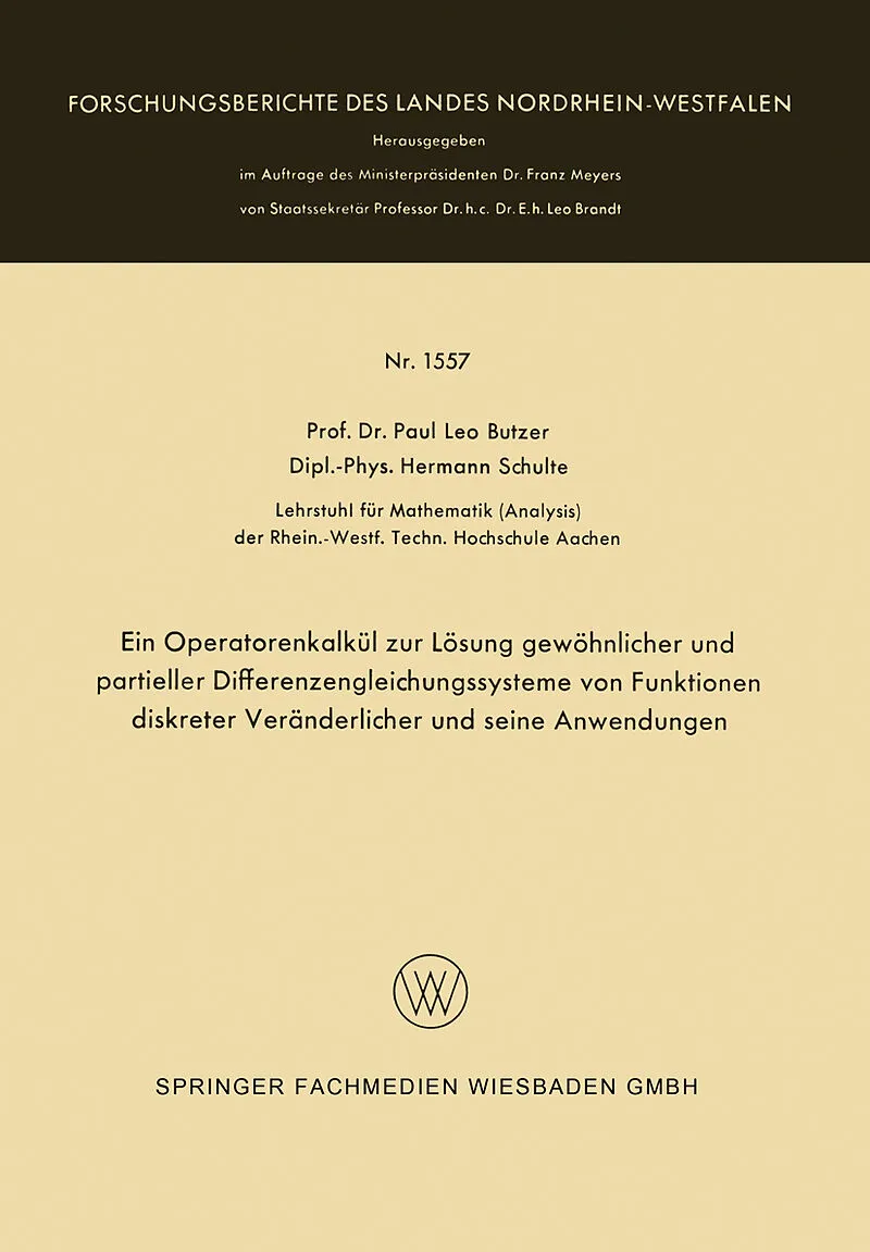 Ein Operatorenkalkül zur Lösung gewöhnlicher und partieller Differenzengleichungssysteme von Funktionen diskreter Veränderlicher und seine Anwendungen