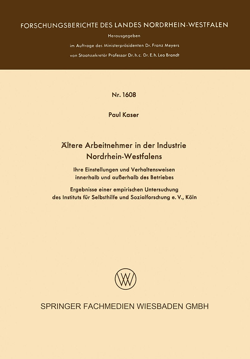 Ältere Arbeitnehmer in der Industrie Nordrhein-Westfalens
