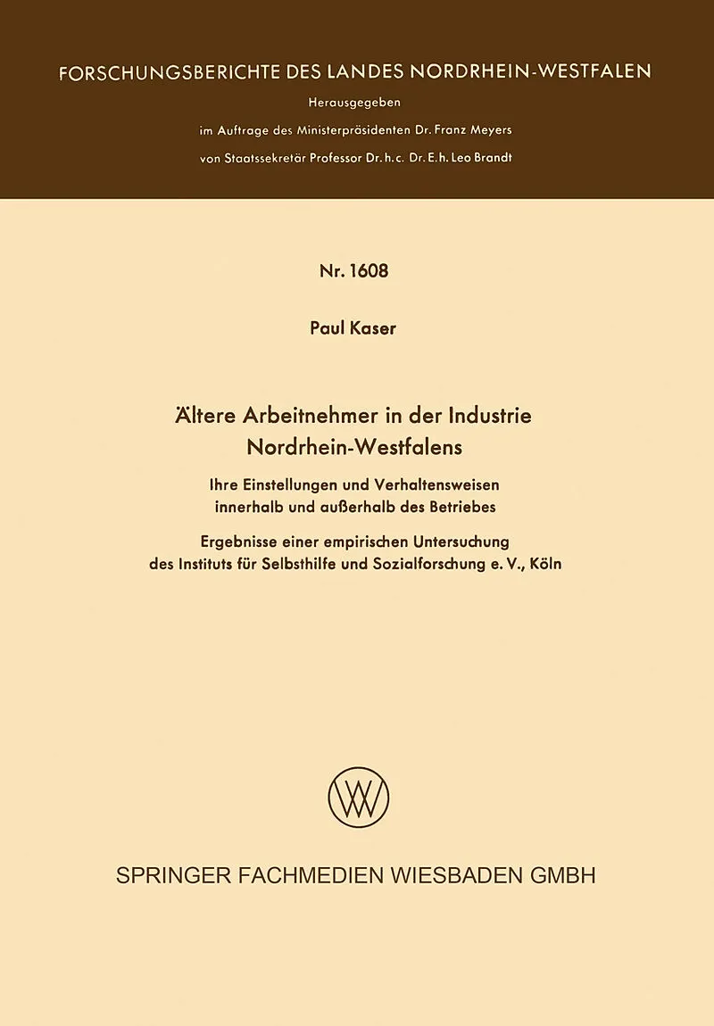 Ältere Arbeitnehmer in der Industrie Nordrhein-Westfalens