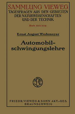 Kartonierter Einband Automobilschwingungslehre von Ernst August Wedemeyer