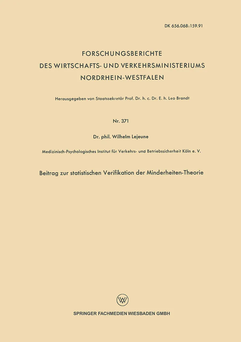 Beitrag zur statistischen Verifikation der Minderheiten-Theorie