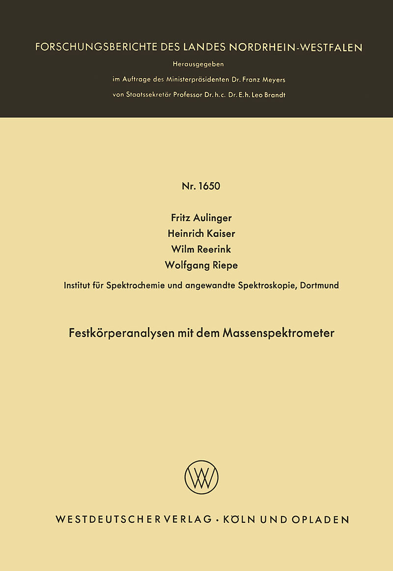 Festkörperanalysen mit dem Massenspektrometer