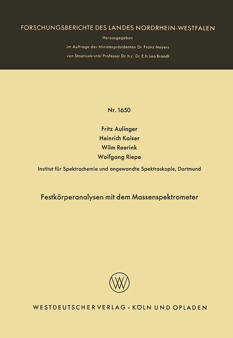 Festkörperanalysen mit dem Massenspektrometer