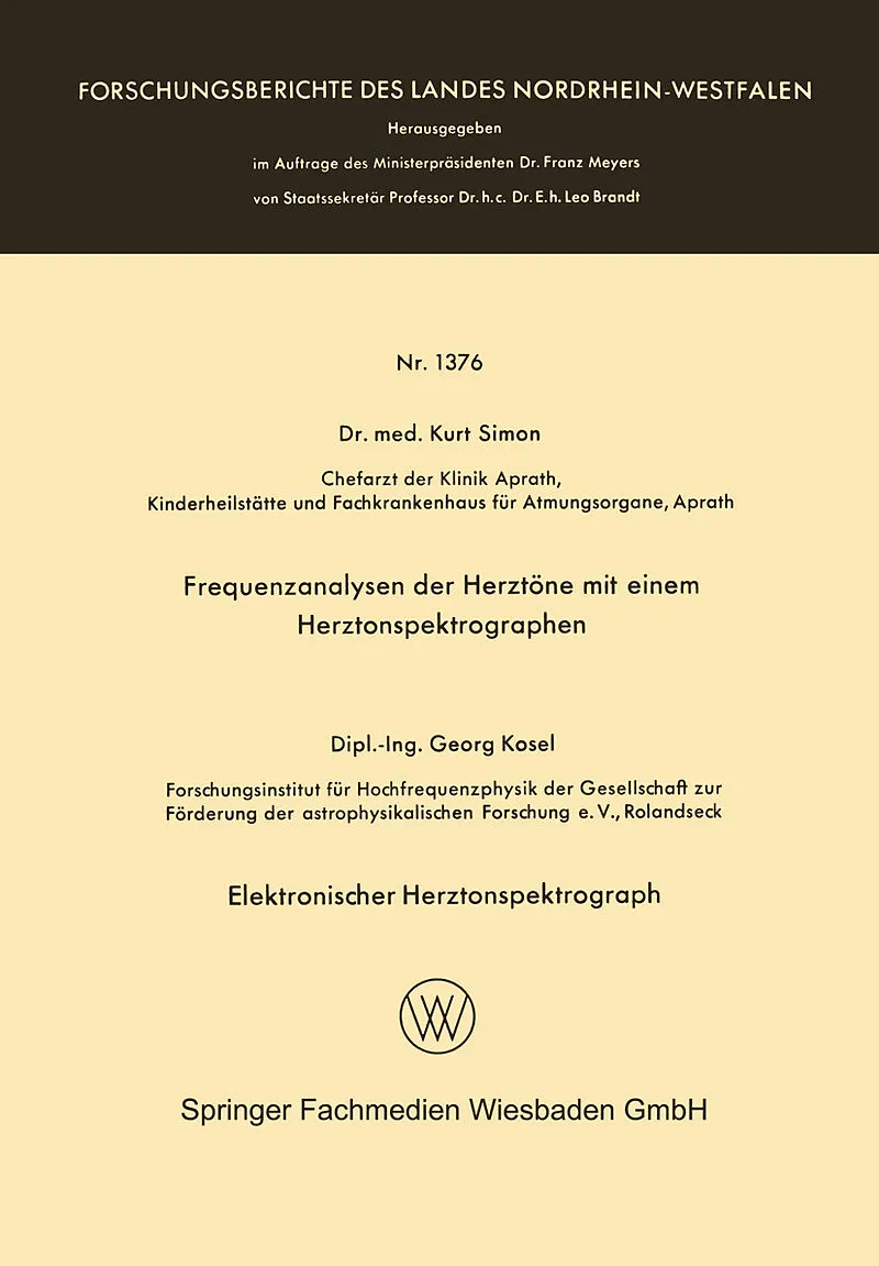 Frequenzanalysen der Herztöne mit einem Herztonspektrographen. Elektronischer Herztonspektrograph