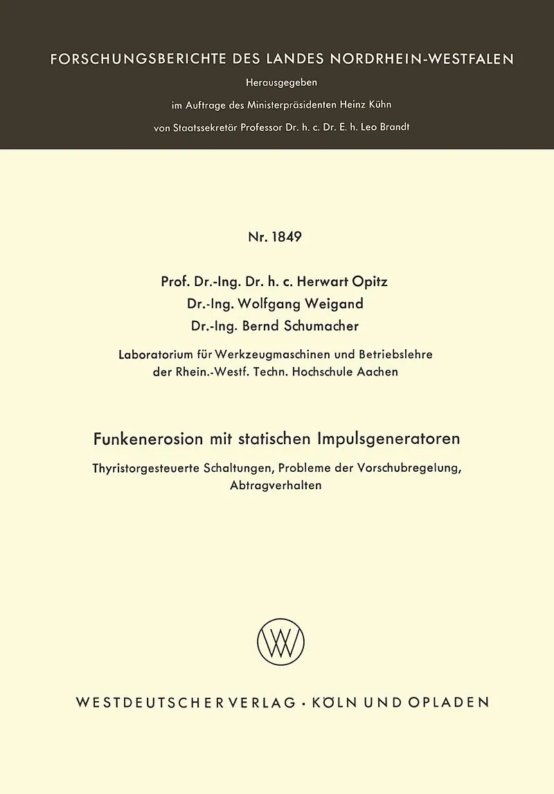 Funkenerosion mit statischen Impulsgeneratoren