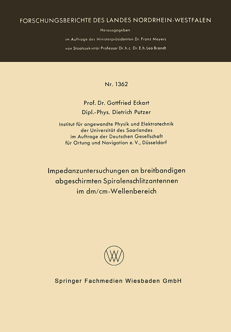 Impedanzuntersuchungen an breitbandigen abgeschirmten Spiralenschlitzantennen im dm/cm-Wellenbereich