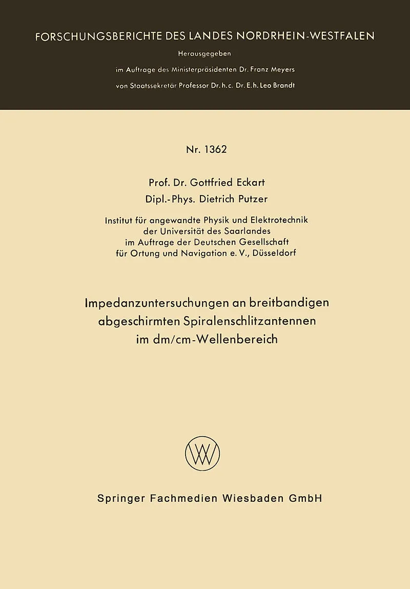 Impedanzuntersuchungen an breitbandigen abgeschirmten Spiralenschlitzantennen im dm/cm-Wellenbereich