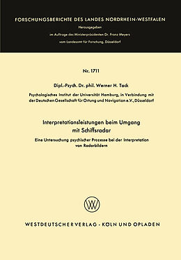 Kartonierter Einband Interpretationsleistungen beim Umgang mit Schiffsradar von Werner H. Tack