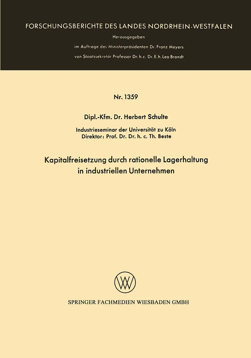 Kapitalfreisetzung durch rationelle Lagerhaltung in industriellen Unternehmen