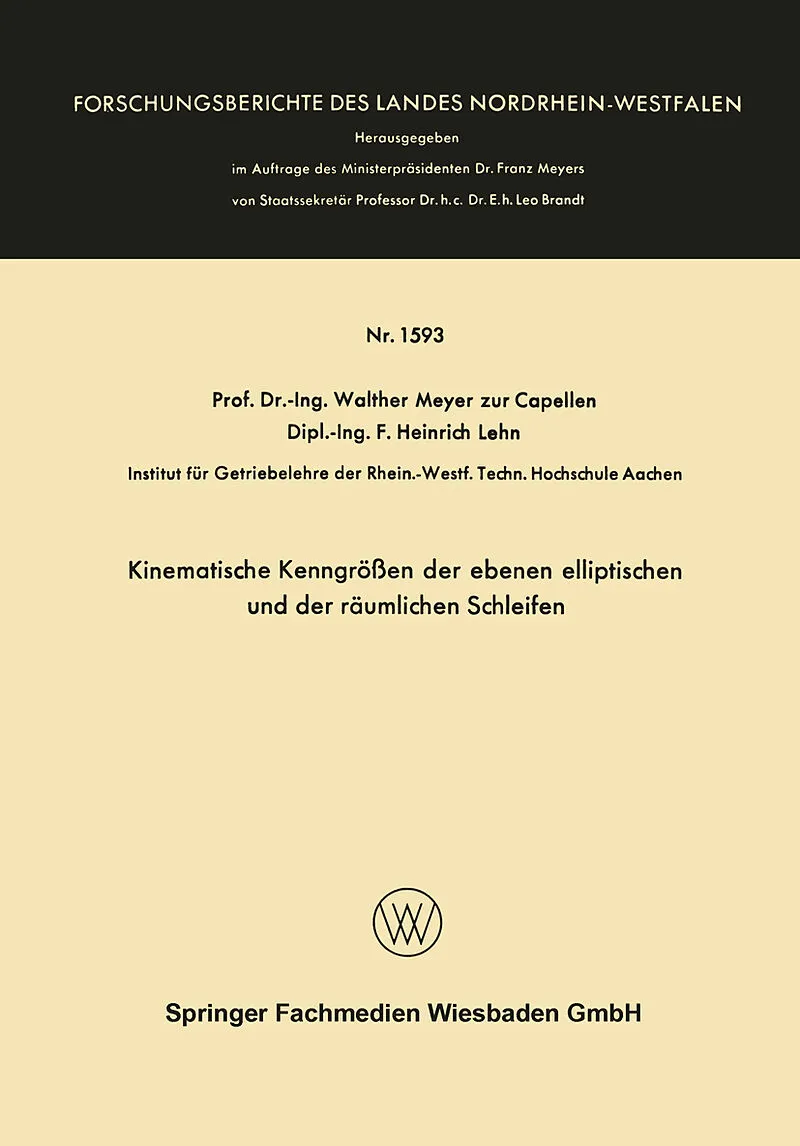 Kinematische Kenngrößen der ebenen elliptischen und der räumlichen Schleifen