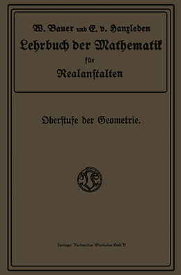 Kartonierter Einband Lehrbuch der Mathematik für Realanstalten von Wilhelm Bauer