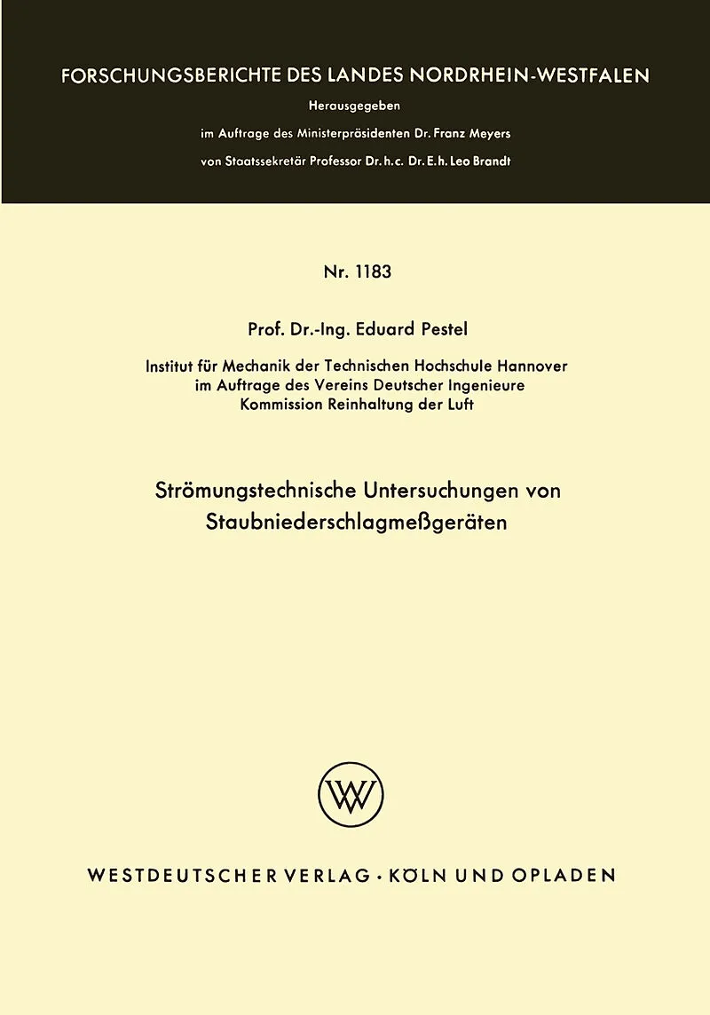 Strömungstechnische Untersuchungen von Staubniederschlagsmeßgeräten