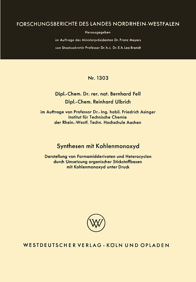 Synthesen mit Kohlenmonoxyd