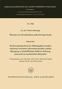 Kartonierter Einband Theorien zur Formalanalyse mehrstimmiger Musik von Walter Reckziegel