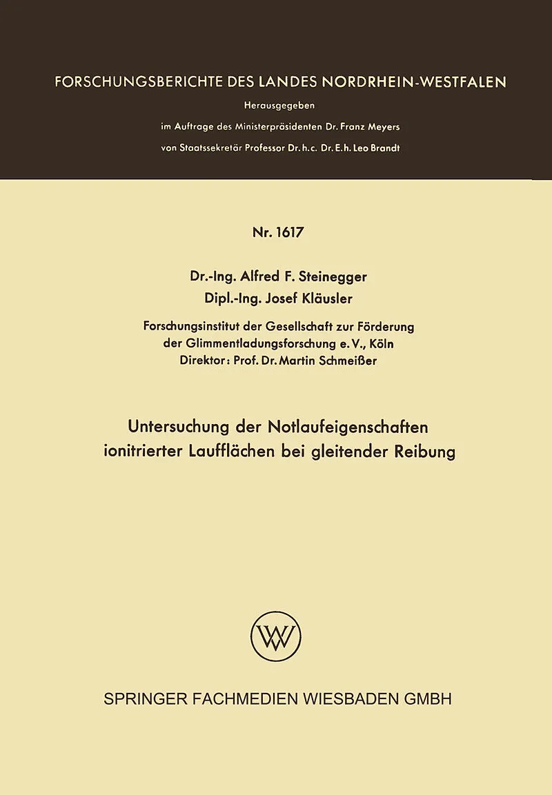 Untersuchung der Notlaufeigenschaften ionitrierter Laufflächen bei gleitender Reibung