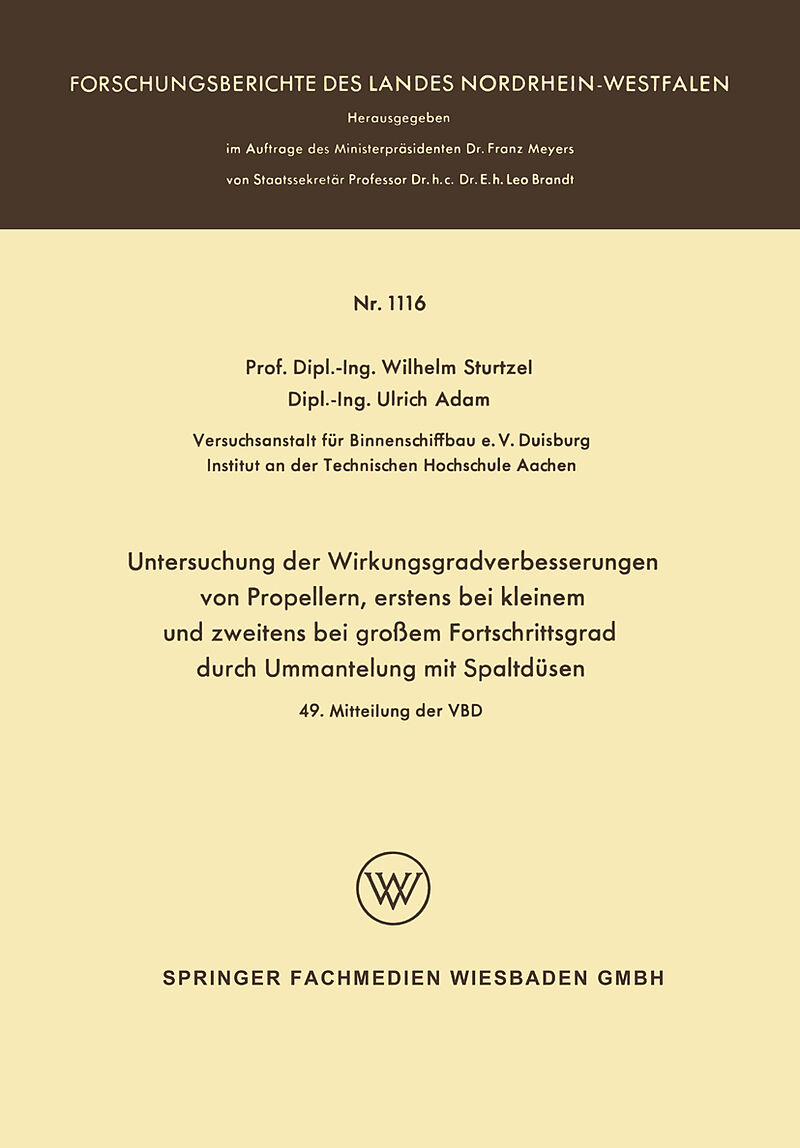 Untersuchung der Wirkungsgradverbesserungen von Propellern, erstens bei kleinem und zweitens bei großem Fortschrittsgrad durch Ummantelung mit Spaltdüsen