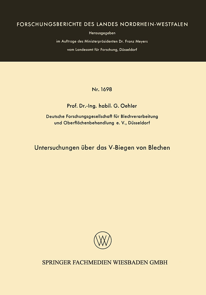 Untersuchungen über das V-Biegen von Blechen