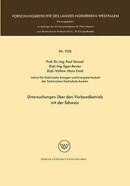 Kartonierter Einband Untersuchungen über den Verbundbetrieb mit der Schweiz von Paul Denzel