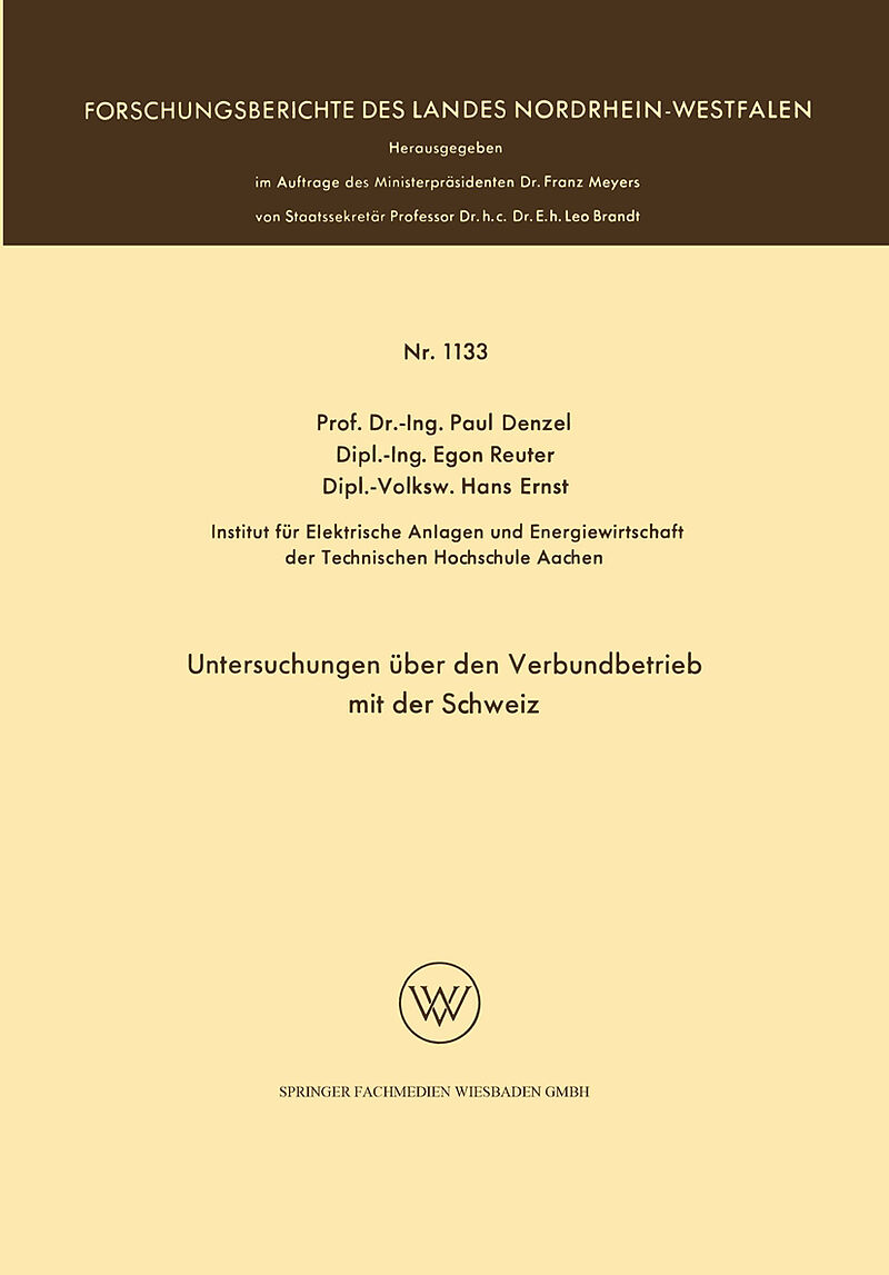 Untersuchungen über den Verbundbetrieb mit der Schweiz