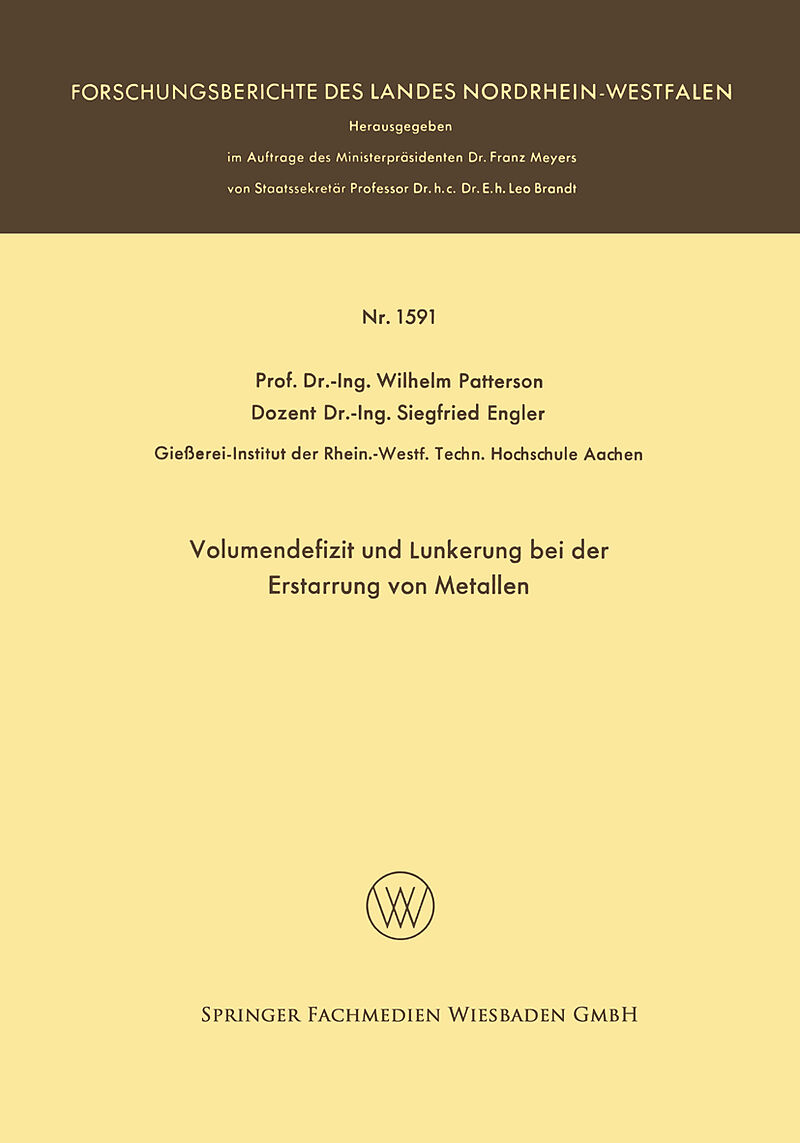 Volumendefizit und Lunkerung bei der Erstarrung von Metallen