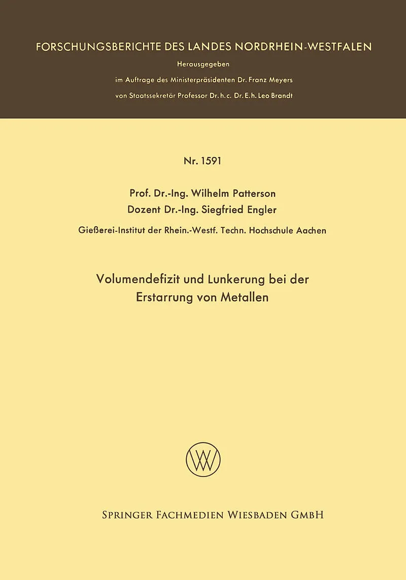 Volumendefizit und Lunkerung bei der Erstarrung von Metallen