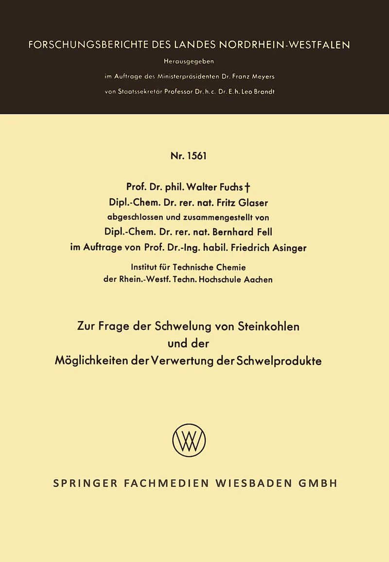 Zur Frage der Schwelung von Steinkohlen und der Möglichkeiten der Verwertung der Schwelprodukte