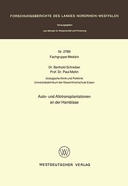 E-Book (pdf) Auto- und Allotransplantationen an der Harnblase von Berthold Schreiber