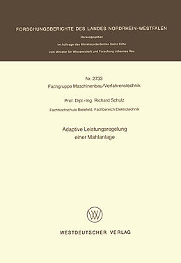 E-Book (pdf) Adaptive Leistungsregelung einer Mahlanlage von Richard Schulz