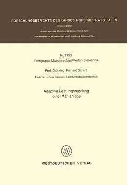 E-Book (pdf) Adaptive Leistungsregelung einer Mahlanlage von Richard Schulz