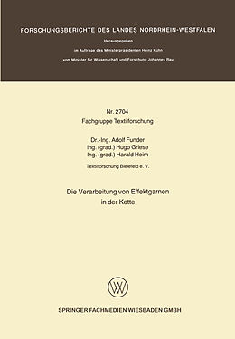 E-Book (pdf) Die Verarbeitung von Effektgarnen in der Kette von Adolf Funder